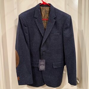 Men’s Bespoke Navy Blazer with elbow patches